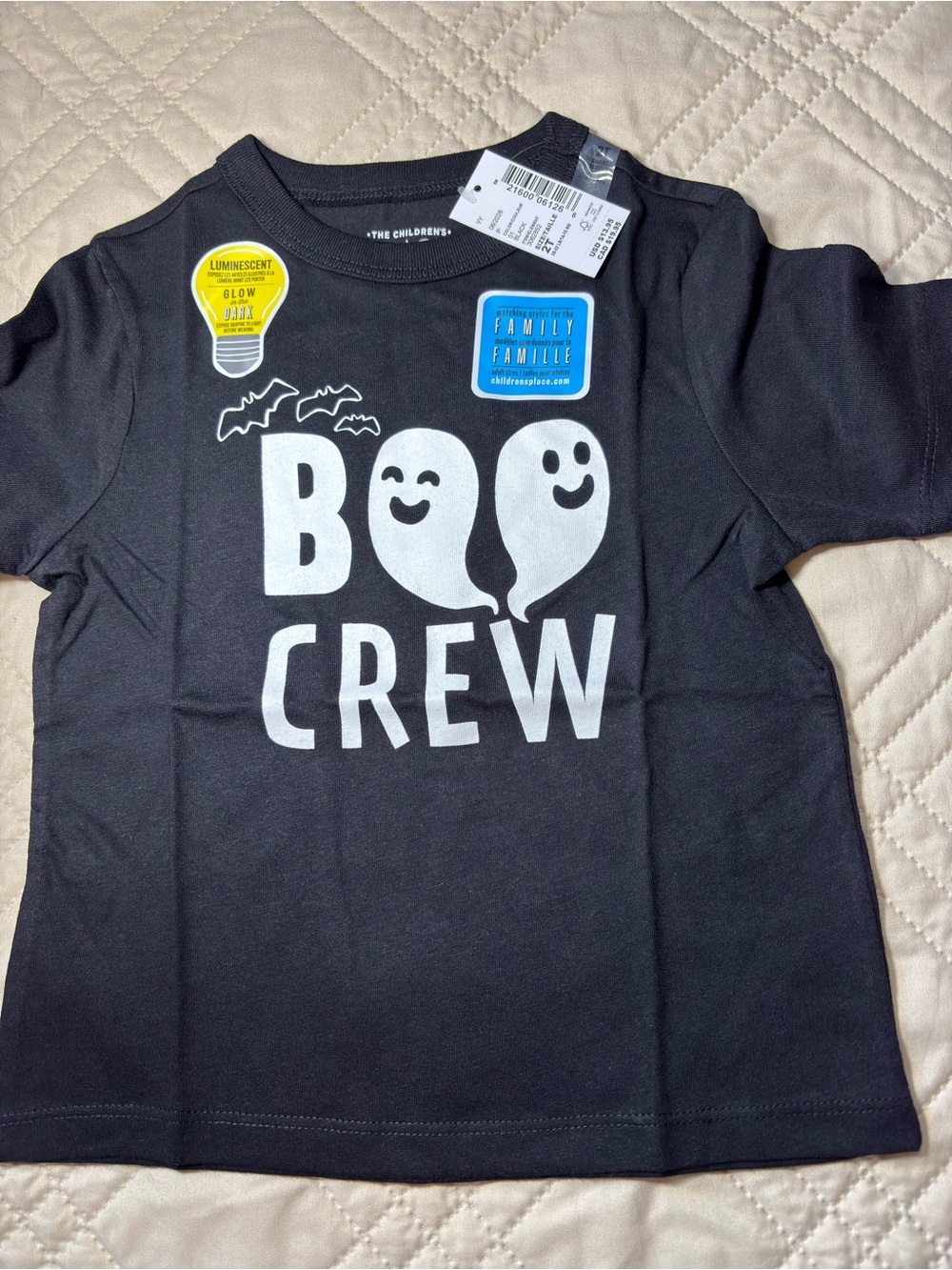 Children’s Place 2T Glow in the Dark Boo Crew tee